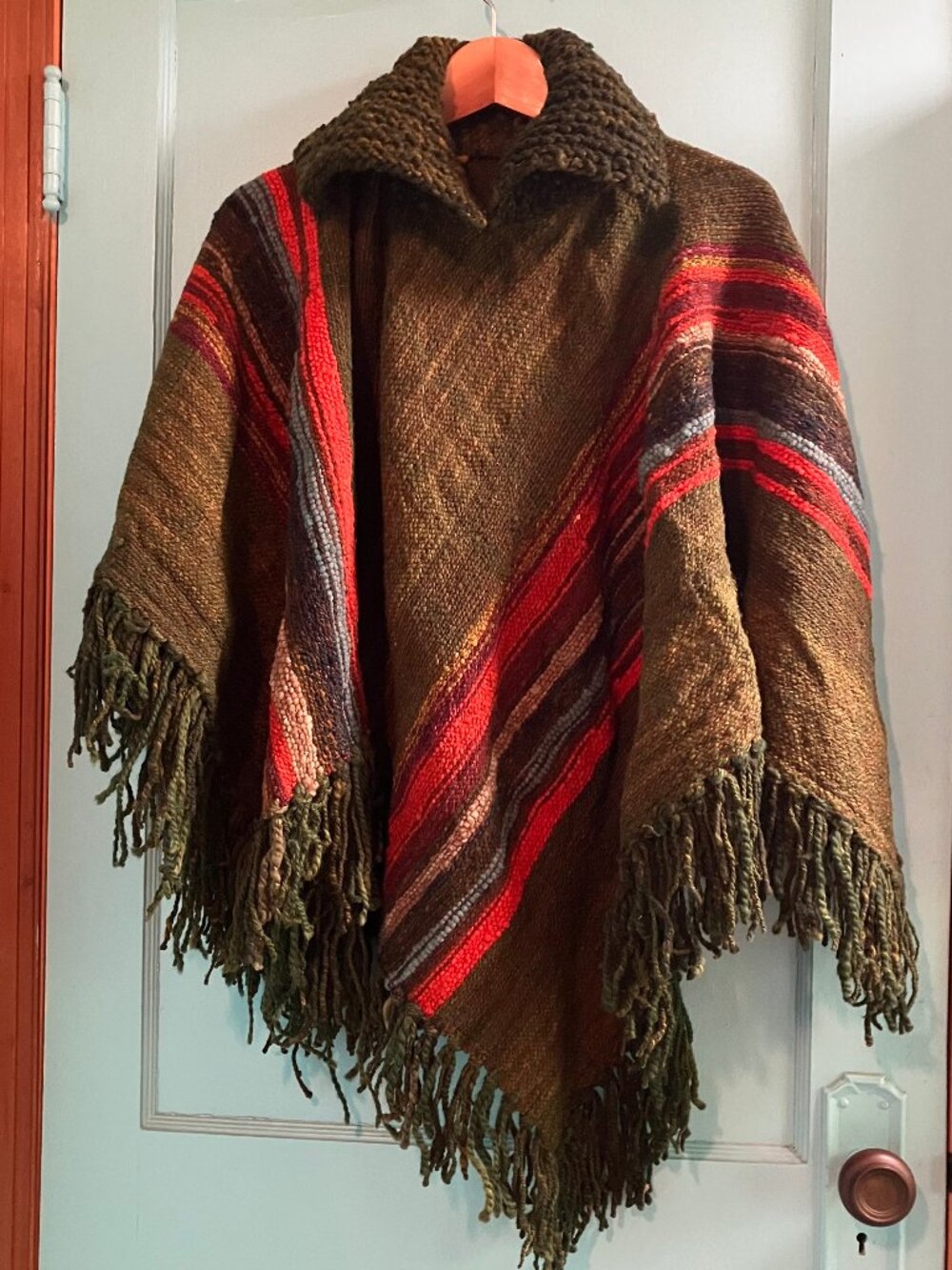 Wool Poncho Handwoven Ecuador